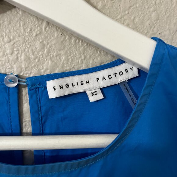 English Factory Royal Blue Puff Sleeve Shirt (Size XS) - Picture 2 of 3